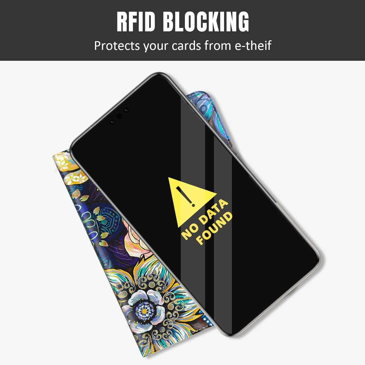 Passport Holder,RFID Blocking Passport Cover, Mandala Flower | Wallet Travel Essentials, Leather Travel Documents Organizer Protector for Women and Men