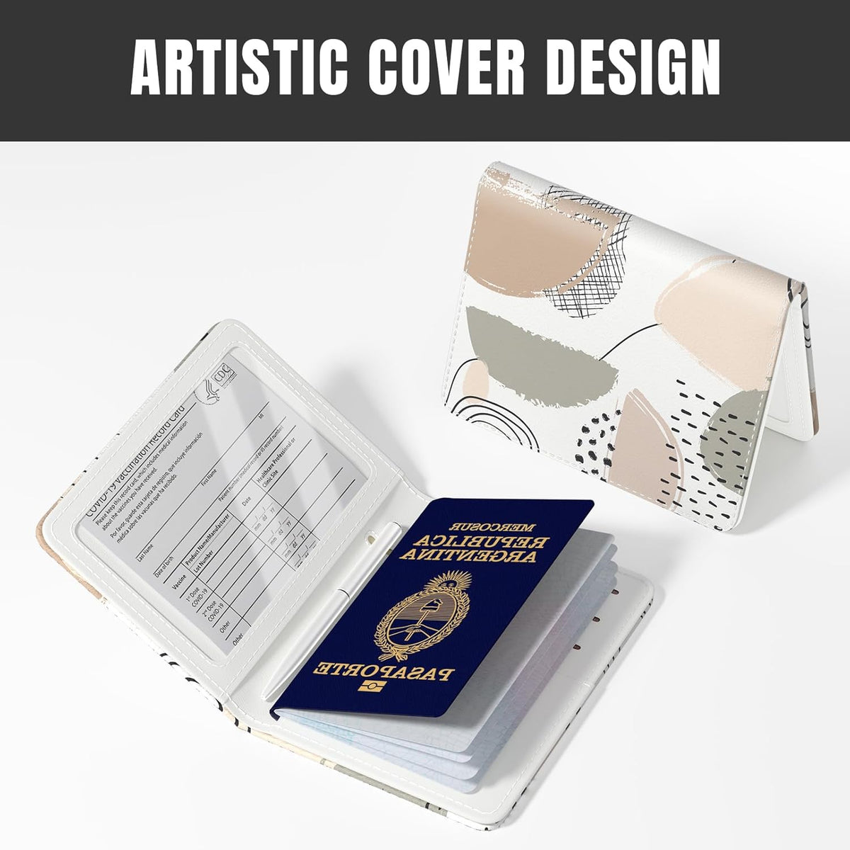 Passport Holder,RFID Blocking Passport Cover, Mandala Flower | Wallet Travel Essentials, Leather Travel Documents Organizer Protector for Women and Men