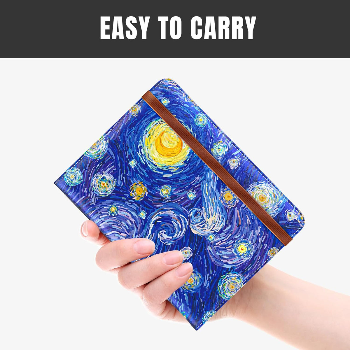 Passport Holder,RFID Blocking Passport Cover, Mandala Flower | Wallet Travel Essentials, Leather Travel Documents Organizer Protector for Women and Men