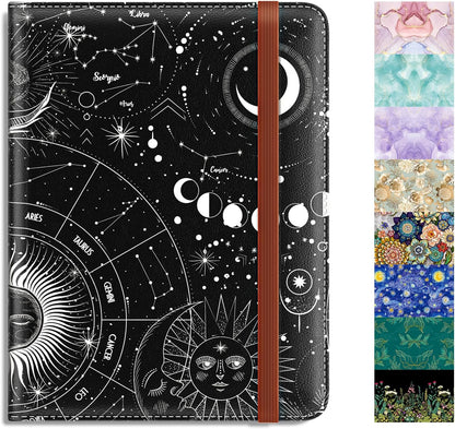 Passport Holder,RFID Blocking Passport Cover, Mandala Flower | Wallet Travel Essentials, Leather Travel Documents Organizer Protector for Women and Men