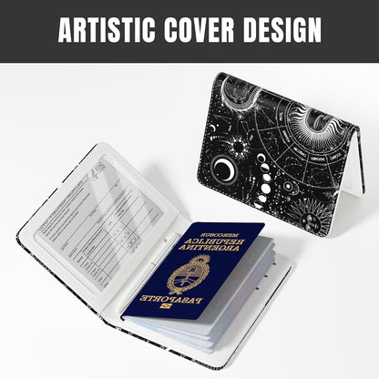 Passport Holder,RFID Blocking Passport Cover, Mandala Flower | Wallet Travel Essentials, Leather Travel Documents Organizer Protector for Women and Men