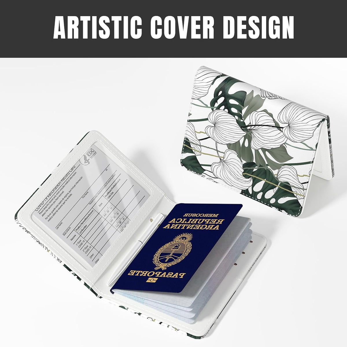 Passport Holder,RFID Blocking Passport Cover, Mandala Flower | Wallet Travel Essentials, Leather Travel Documents Organizer Protector for Women and Men