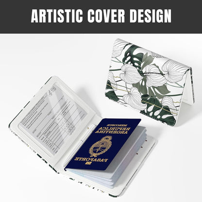 Passport Holder,RFID Blocking Passport Cover, Mandala Flower | Wallet Travel Essentials, Leather Travel Documents Organizer Protector for Women and Men
