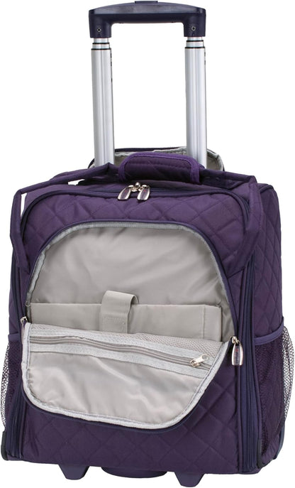 Melrose Upright Wheeled Underseater Carry-On Luggage, Purple