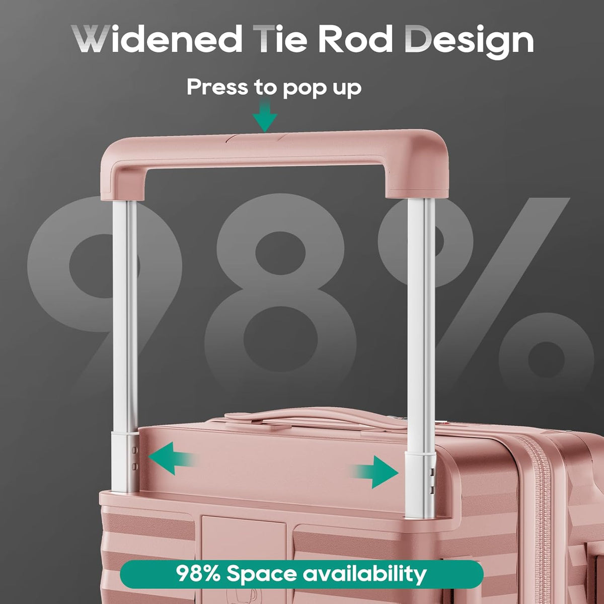 20 Inch Carry on Luggage with Front Pocket, PC Hardshell Carry-on Suitcase with USB Port and Cup Holder, 21.5x14.2x9 Airline Approved, Luggage with Spinner Wheels and TSA Lock (Rosa Gold)
