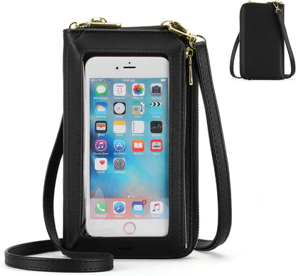 Crossbody Phone Purse for Women,Small Travel Wallet with Rfid Blocking,Waterproof PU Leather Messenger Bag