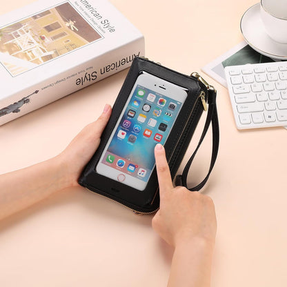 Crossbody Phone Purse for Women,Small Travel Wallet with Rfid Blocking,Waterproof PU Leather Messenger Bag