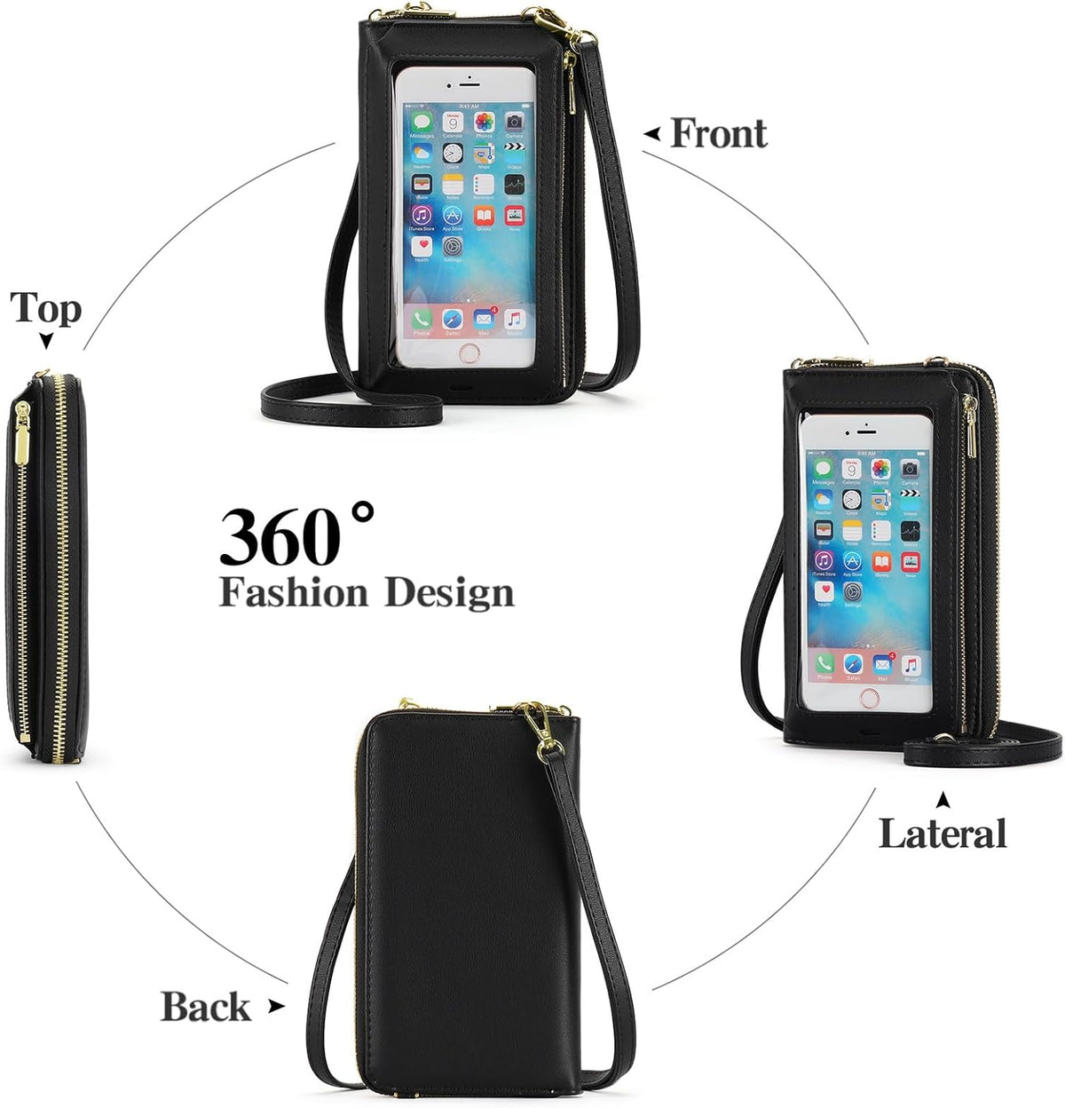 Crossbody Phone Purse for Women,Small Travel Wallet with Rfid Blocking,Waterproof PU Leather Messenger Bag