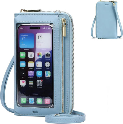 Crossbody Phone Purse for Women,Small Travel Wallet with Rfid Blocking,Waterproof PU Leather Messenger Bag