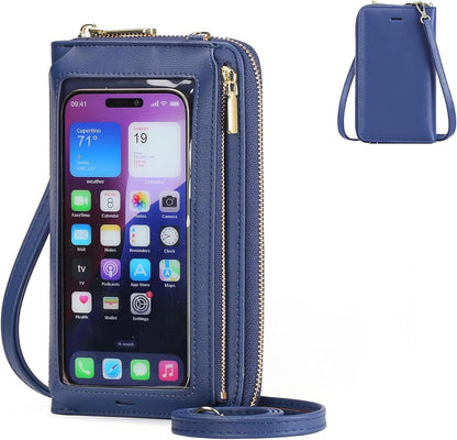 Crossbody Phone Purse for Women,Small Travel Wallet with Rfid Blocking,Waterproof PU Leather Messenger Bag