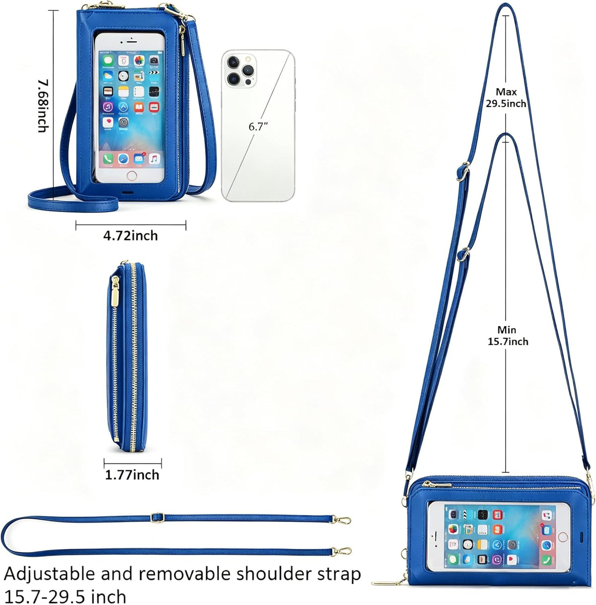 Crossbody Phone Purse for Women,Small Travel Wallet with Rfid Blocking,Waterproof PU Leather Messenger Bag