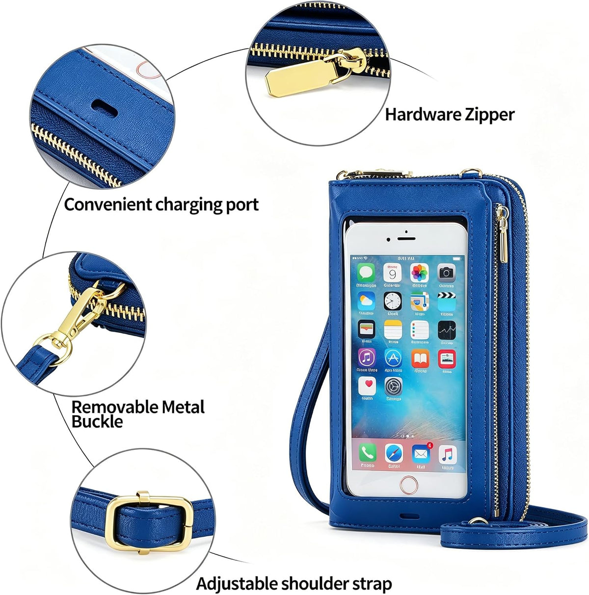 Crossbody Phone Purse for Women,Small Travel Wallet with Rfid Blocking,Waterproof PU Leather Messenger Bag