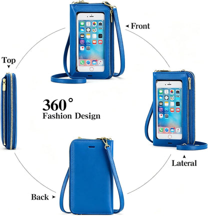 Crossbody Phone Purse for Women,Small Travel Wallet with Rfid Blocking,Waterproof PU Leather Messenger Bag
