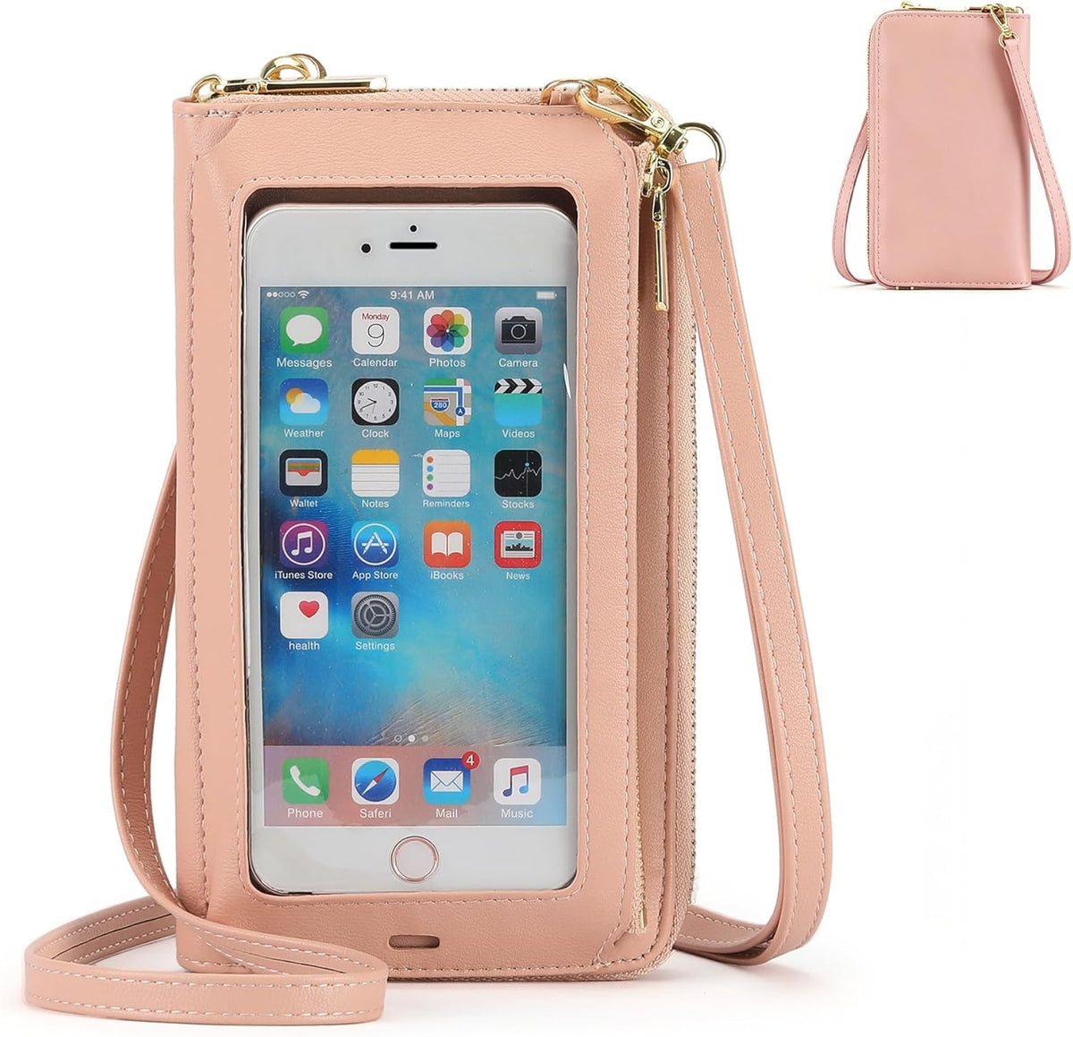 Crossbody Phone Purse for Women,Small Travel Wallet with Rfid Blocking,Waterproof PU Leather Messenger Bag