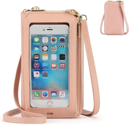 Crossbody Phone Purse for Women,Small Travel Wallet with Rfid Blocking,Waterproof PU Leather Messenger Bag