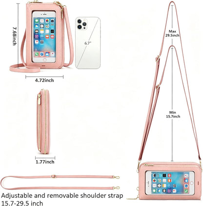 Crossbody Phone Purse for Women,Small Travel Wallet with Rfid Blocking,Waterproof PU Leather Messenger Bag