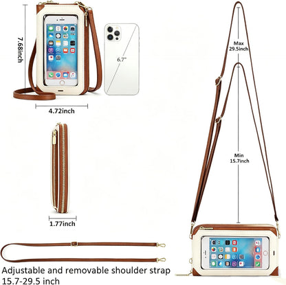 Crossbody Phone Purse for Women,Small Travel Wallet with Rfid Blocking,Waterproof PU Leather Messenger Bag
