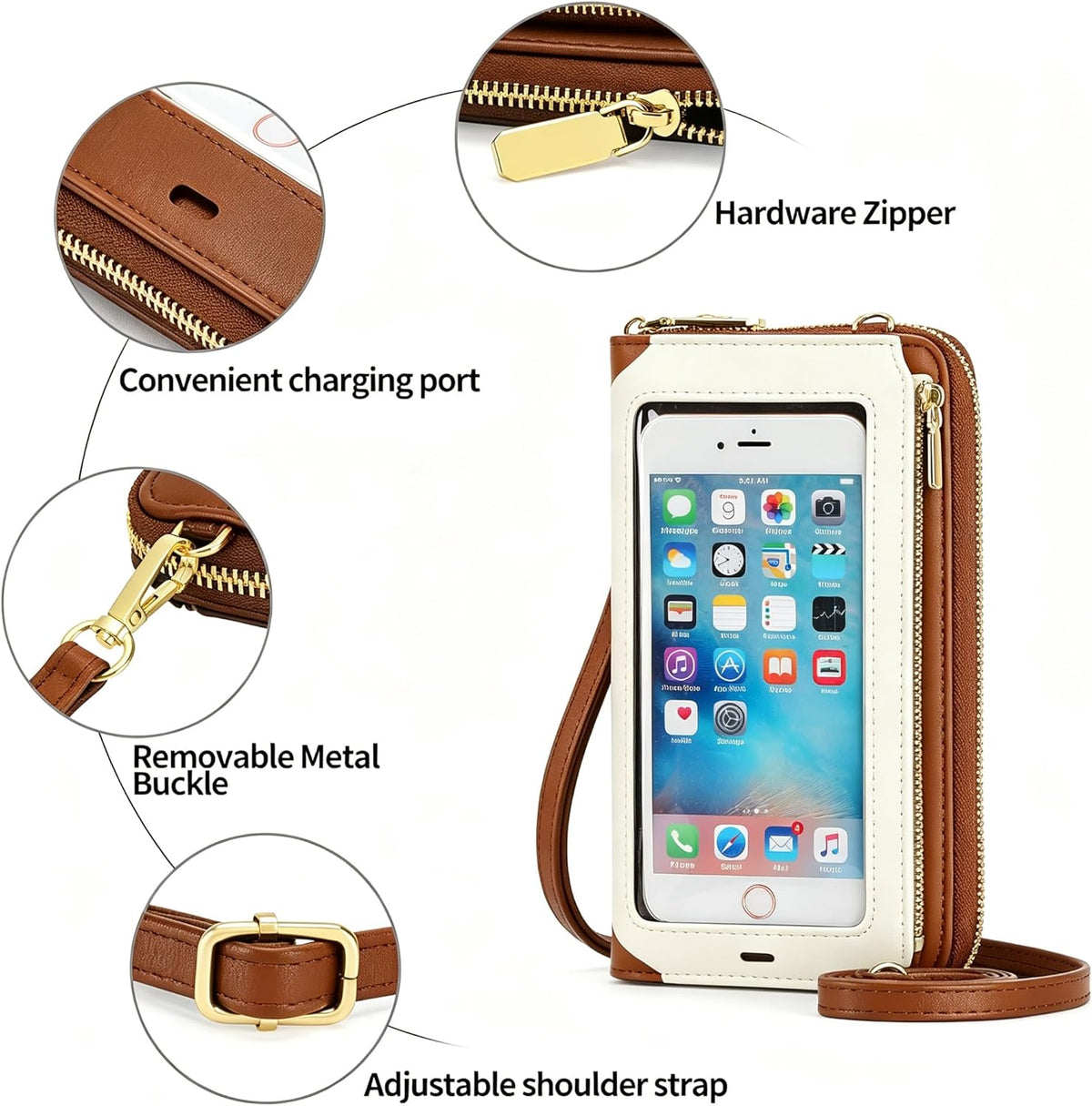 Crossbody Phone Purse for Women,Small Travel Wallet with Rfid Blocking,Waterproof PU Leather Messenger Bag