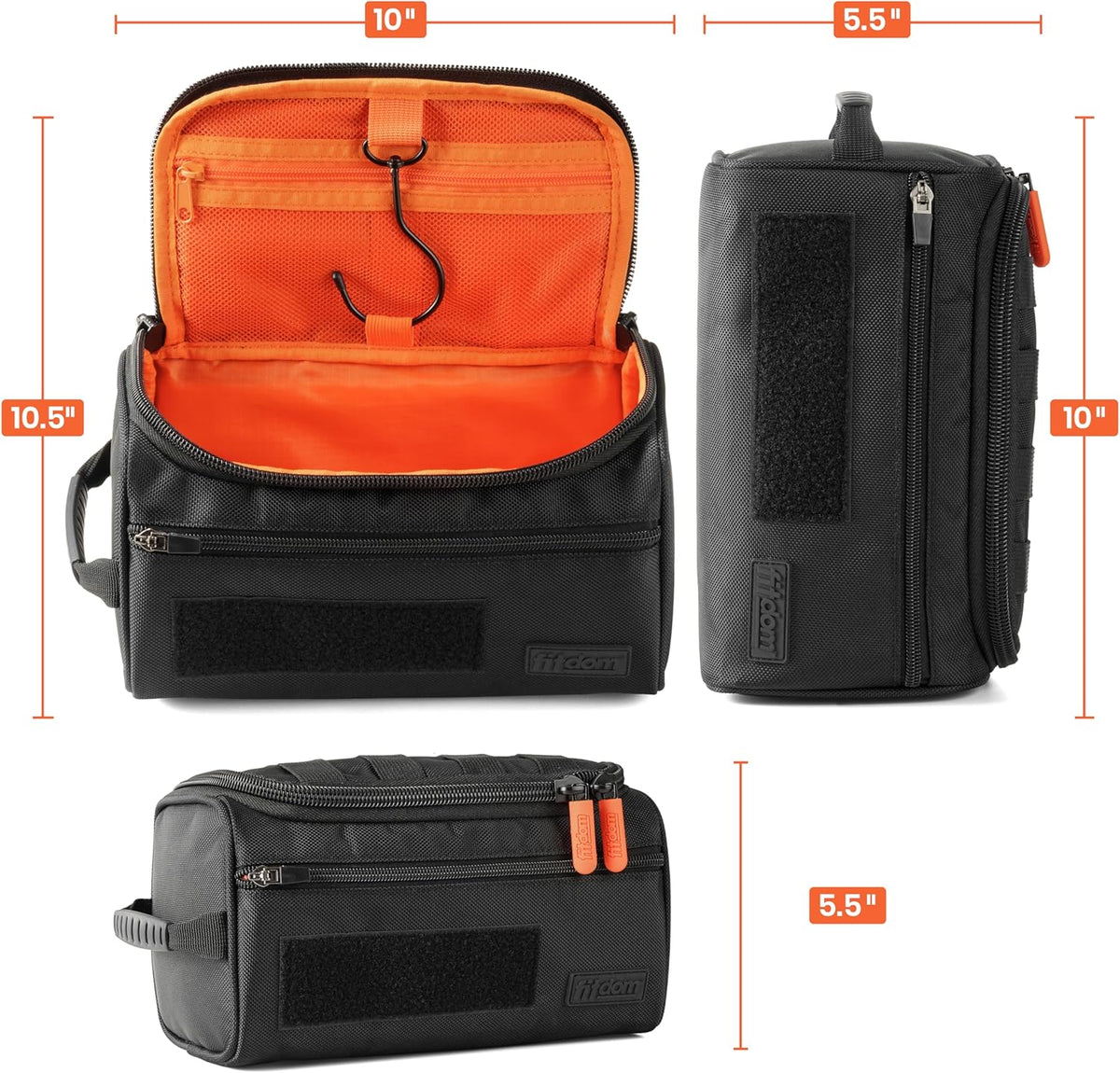 Hanging Toiletry Bag Tactical Dopp Kit Case For Men. Perfect For Travel & Storage. Fits Large & Small Cosmetic, Clipper, Toothbrush, Shaving & Shower Care. Best Overnight Organizer