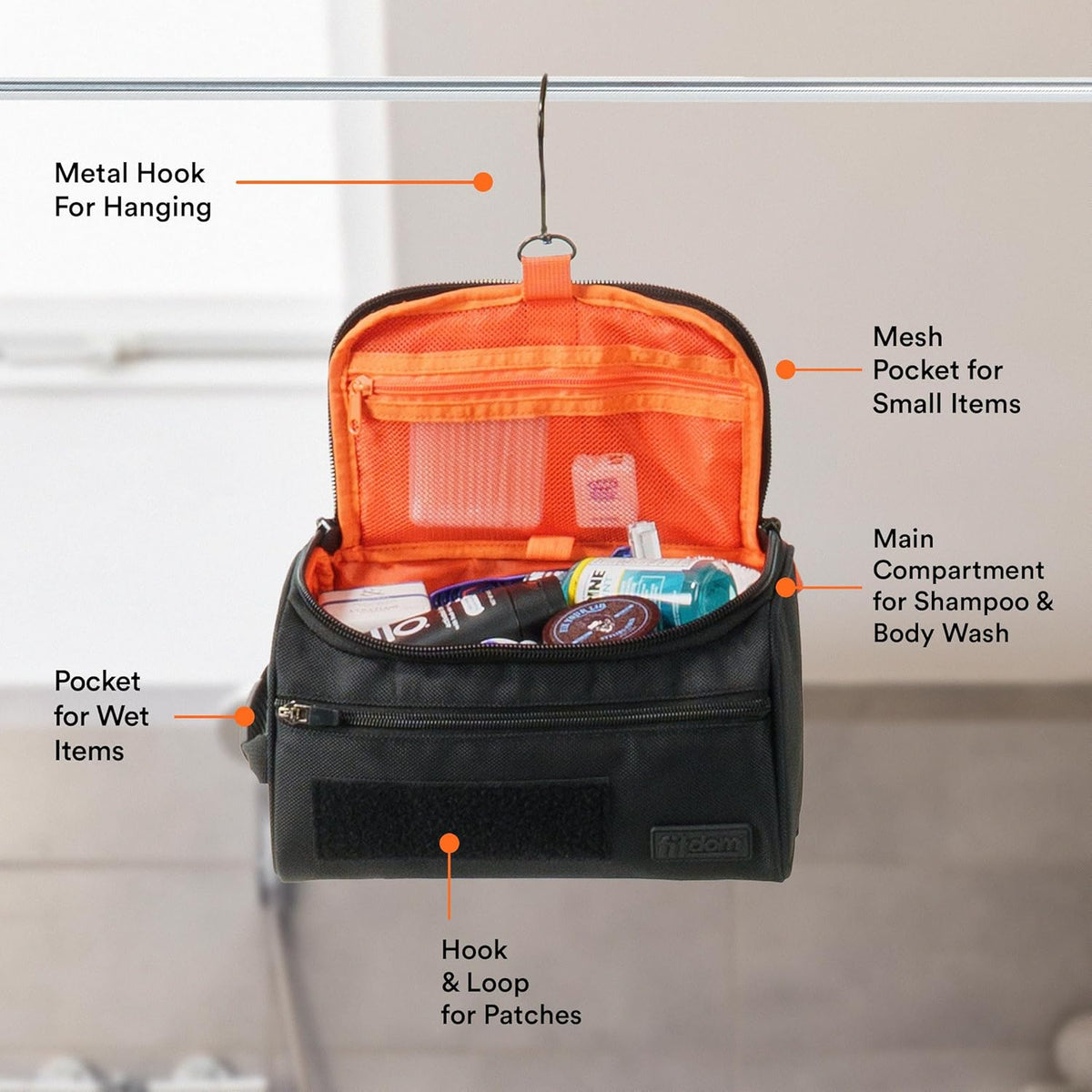 Hanging Toiletry Bag Tactical Dopp Kit Case For Men. Perfect For Travel & Storage. Fits Large & Small Cosmetic, Clipper, Toothbrush, Shaving & Shower Care. Best Overnight Organizer