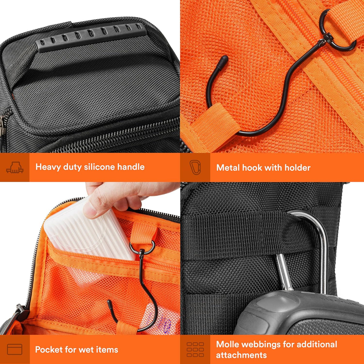 Hanging Toiletry Bag Tactical Dopp Kit Case For Men. Perfect For Travel & Storage. Fits Large & Small Cosmetic, Clipper, Toothbrush, Shaving & Shower Care. Best Overnight Organizer