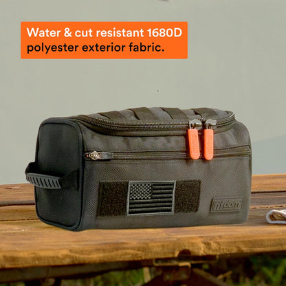 Hanging Toiletry Bag Tactical Dopp Kit Case For Men. Perfect For Travel & Storage. Fits Large & Small Cosmetic, Clipper, Toothbrush, Shaving & Shower Care. Best Overnight Organizer