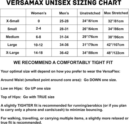 VersaMax Running Belt, Anti-Theft Travel Money Band, Black, S | Secure Stretch Double-Flap Waist Pack Fits All Cell Phones. Pickpocket-Proof Travel Passport Pouch & Medical Device Holder