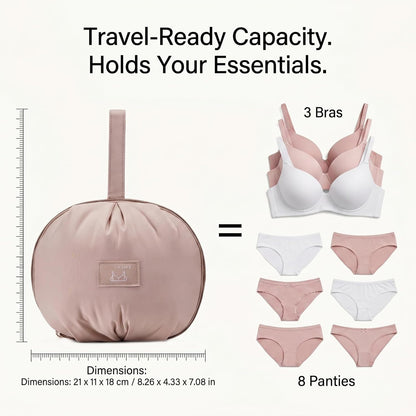 Lingerie Storage Bag Set – Multi-Compartment Travel Underwear Organizer for Bras, Panties, Socks – Portable Closet & Suitcase Storage Pouches for Women (pink)