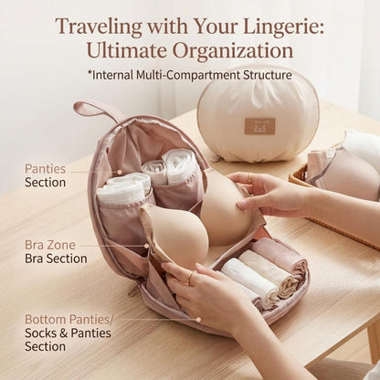 Lingerie Storage Bag Set – Multi-Compartment Travel Underwear Organizer for Bras, Panties, Socks – Portable Closet & Suitcase Storage Pouches for Women (pink)
