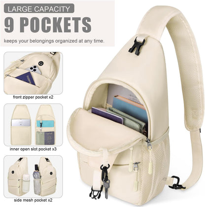 Crossbody Bags for Women Men Trendy Sling Bag Backpack Casual Chest Bag with Convertible Shoulder Strap