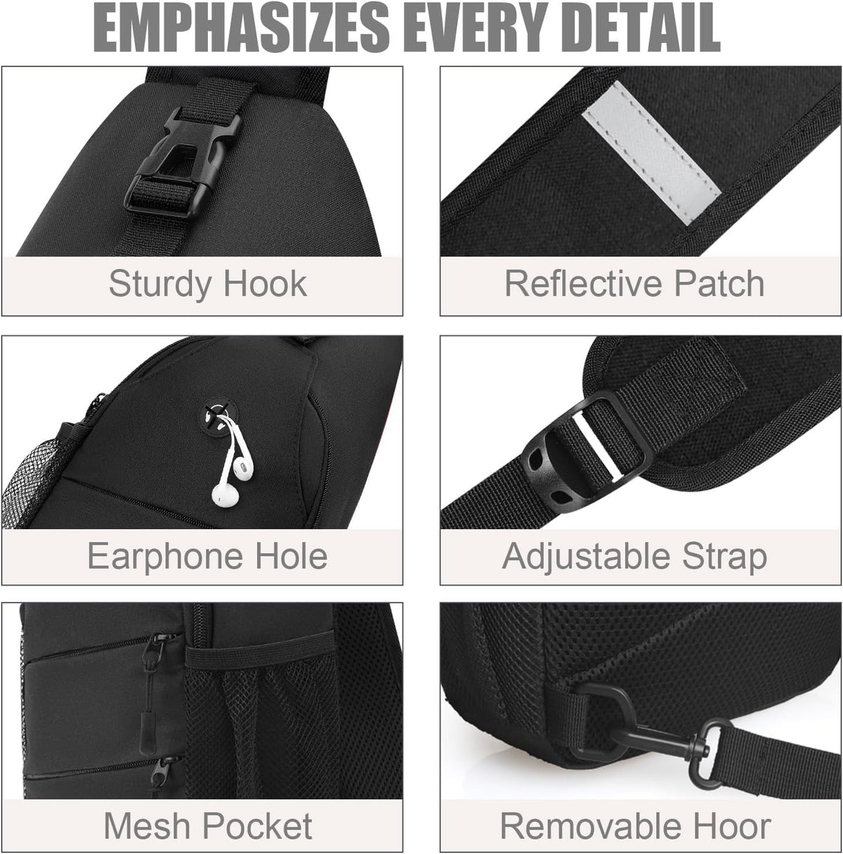 Crossbody Bags for Women Men Trendy Sling Bag Backpack Casual Chest Bag with Convertible Shoulder Strap