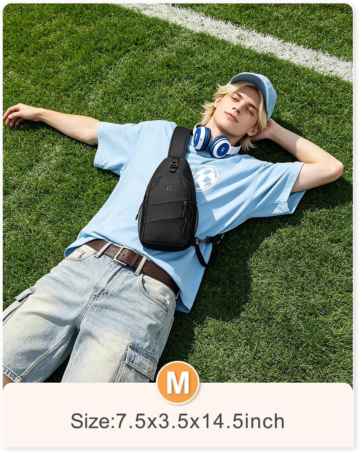 Crossbody Bags for Women Men Trendy Sling Bag Backpack Casual Chest Bag with Convertible Shoulder Strap