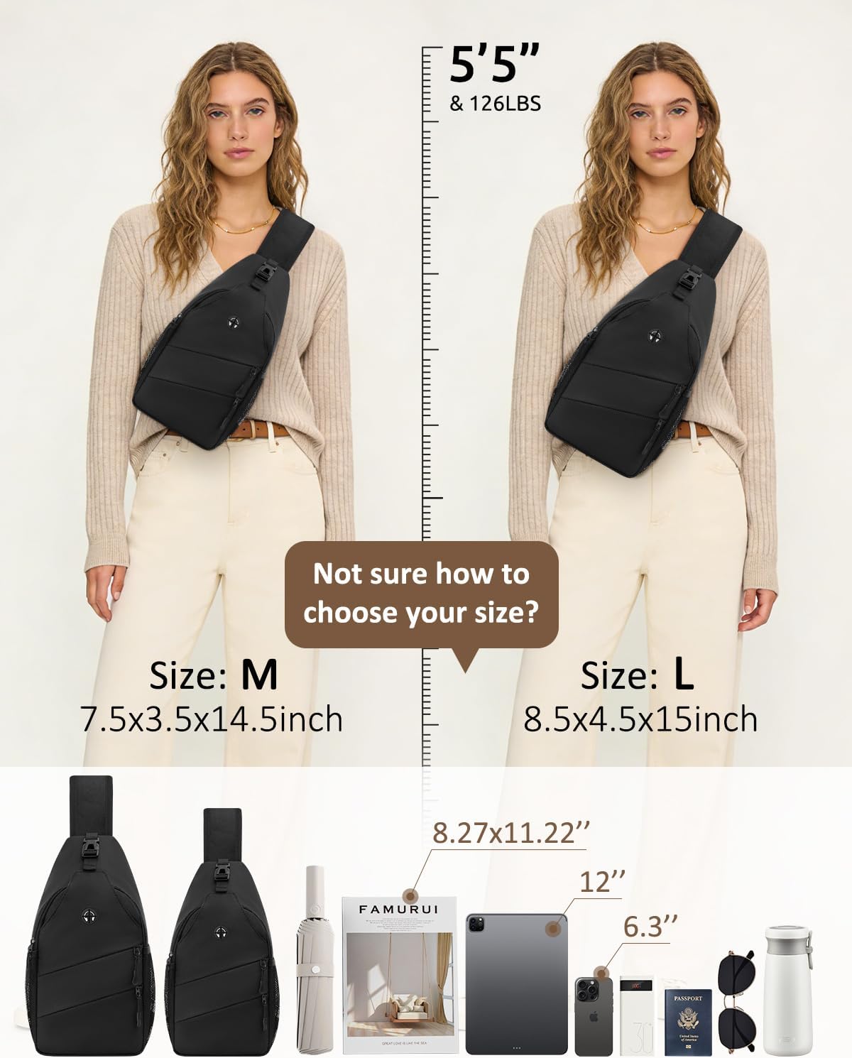 Crossbody Bags for Women Men Trendy Sling Bag Backpack Casual Chest Bag with Convertible Shoulder Strap