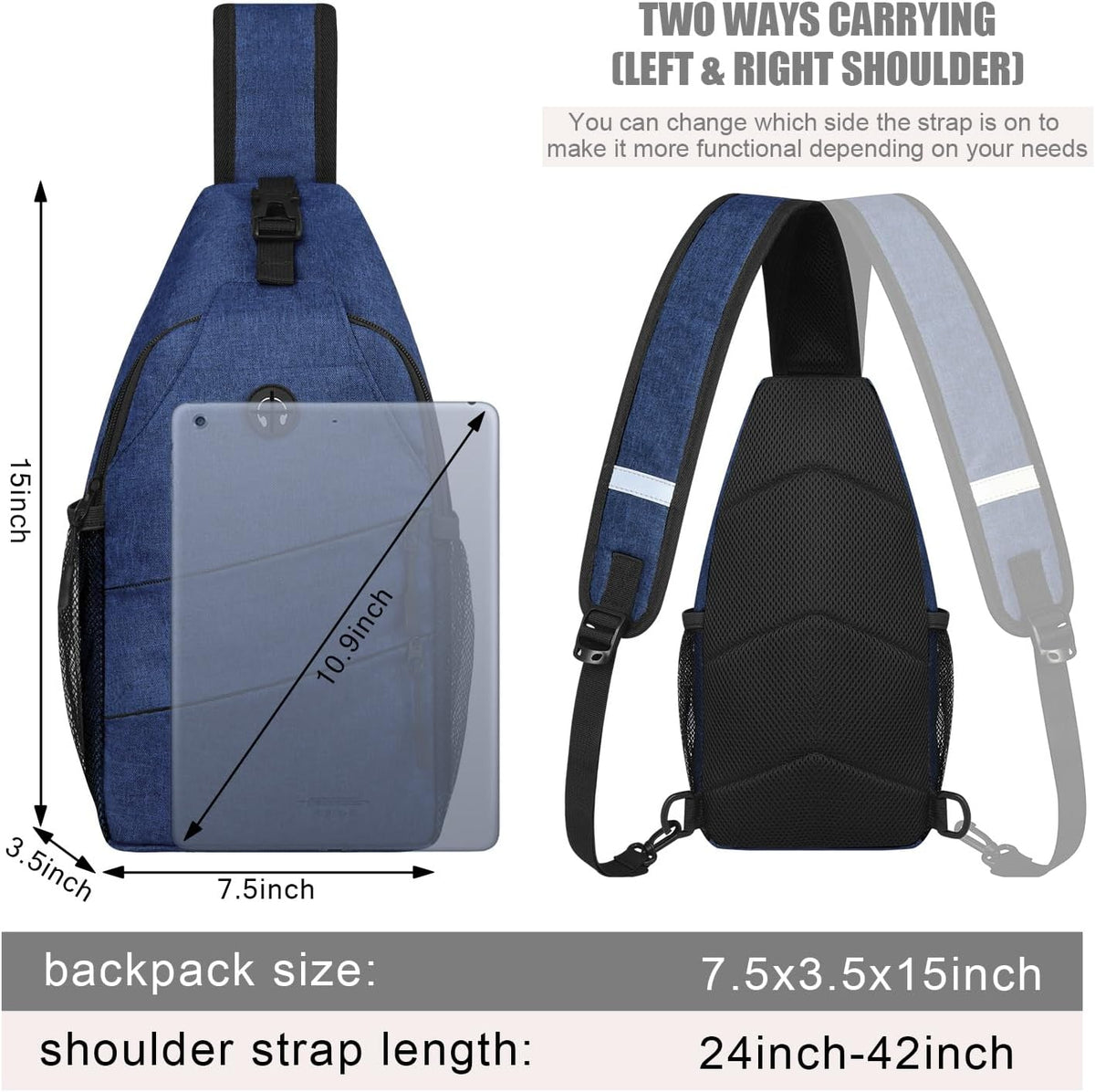Crossbody Bags for Women Men Trendy Sling Bag Backpack Casual Chest Bag with Convertible Shoulder Strap