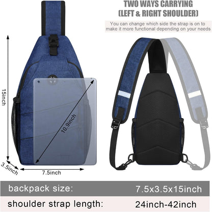 Crossbody Bags for Women Men Trendy Sling Bag Backpack Casual Chest Bag with Convertible Shoulder Strap