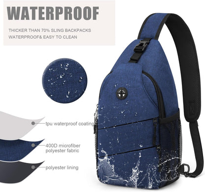 Crossbody Bags for Women Men Trendy Sling Bag Backpack Casual Chest Bag with Convertible Shoulder Strap
