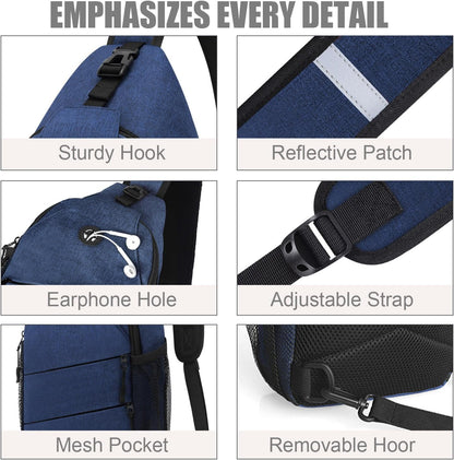 Crossbody Bags for Women Men Trendy Sling Bag Backpack Casual Chest Bag with Convertible Shoulder Strap