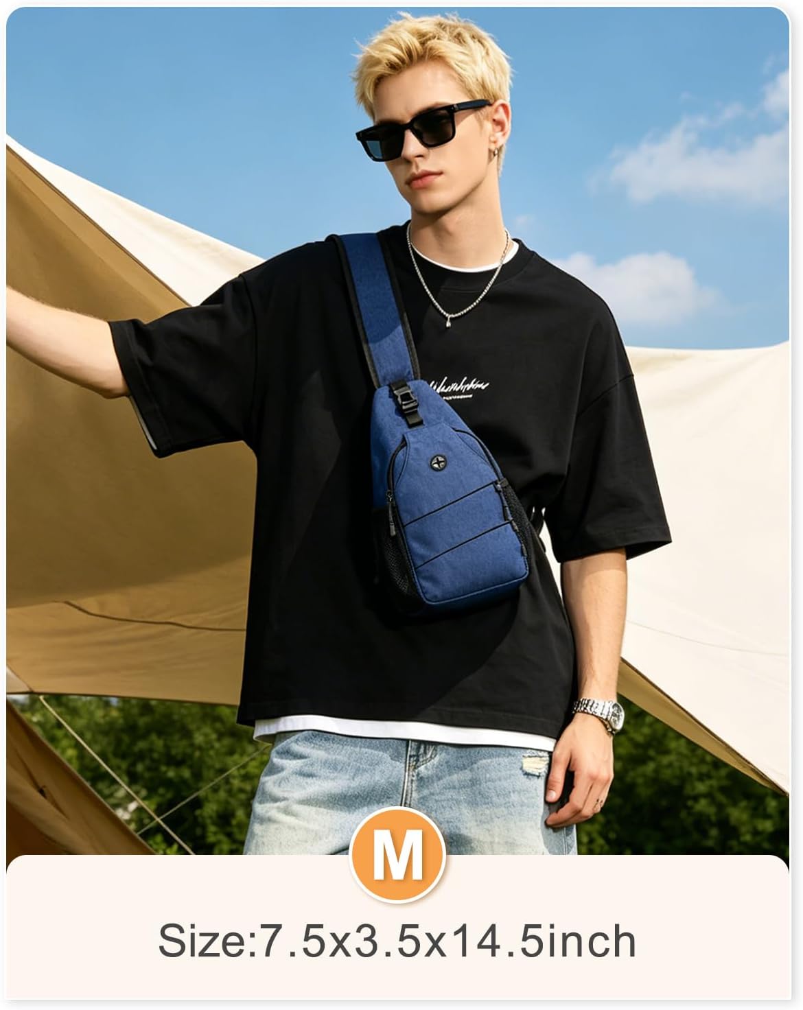 Crossbody Bags for Women Men Trendy Sling Bag Backpack Casual Chest Bag with Convertible Shoulder Strap