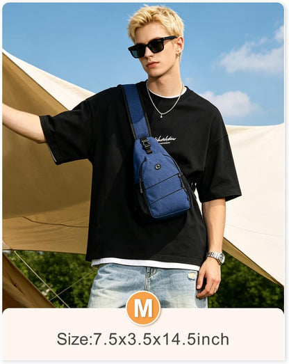 Crossbody Bags for Women Men Trendy Sling Bag Backpack Casual Chest Bag with Convertible Shoulder Strap