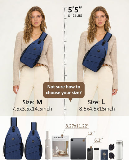 Crossbody Bags for Women Men Trendy Sling Bag Backpack Casual Chest Bag with Convertible Shoulder Strap