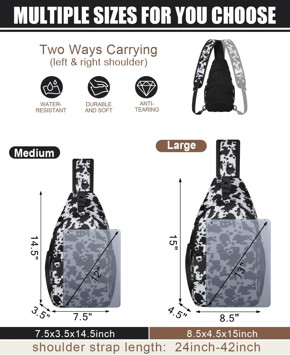 Crossbody Bags for Women Men Trendy Sling Bag Backpack Casual Chest Bag with Convertible Shoulder Strap