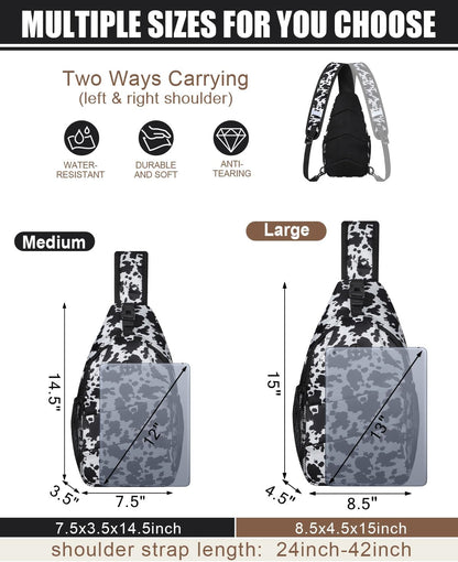 Crossbody Bags for Women Men Trendy Sling Bag Backpack Casual Chest Bag with Convertible Shoulder Strap