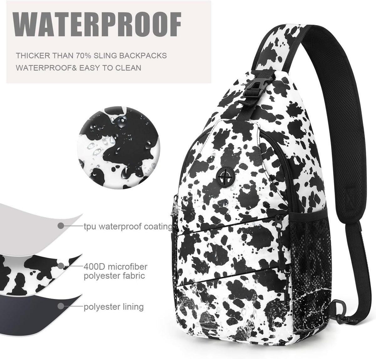 Crossbody Bags for Women Men Trendy Sling Bag Backpack Casual Chest Bag with Convertible Shoulder Strap