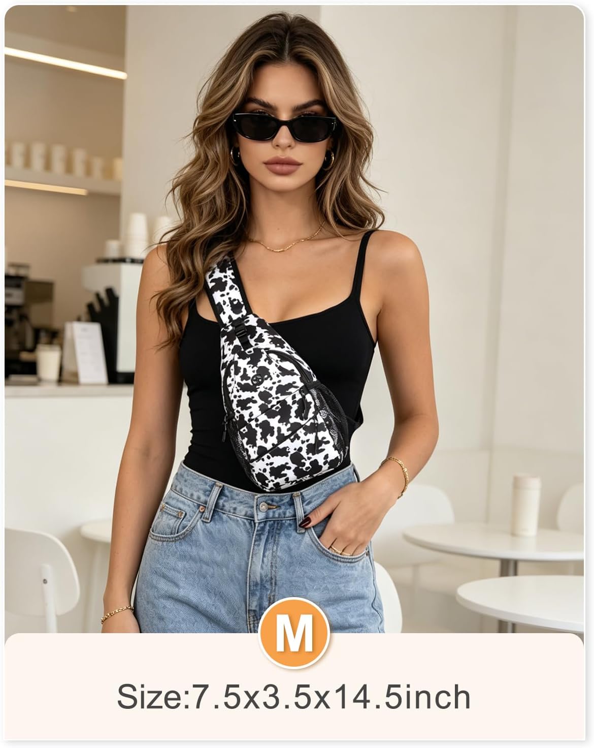Crossbody Bags for Women Men Trendy Sling Bag Backpack Casual Chest Bag with Convertible Shoulder Strap