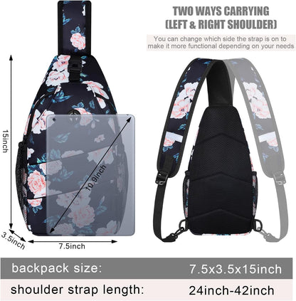 Crossbody Bags for Women Men Trendy Sling Bag Backpack Casual Chest Bag with Convertible Shoulder Strap
