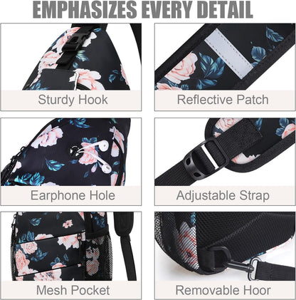 Crossbody Bags for Women Men Trendy Sling Bag Backpack Casual Chest Bag with Convertible Shoulder Strap