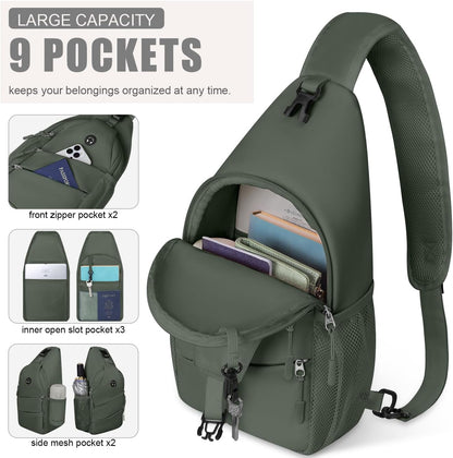 Crossbody Bags for Women Men Trendy Sling Bag Backpack Casual Chest Bag with Convertible Shoulder Strap