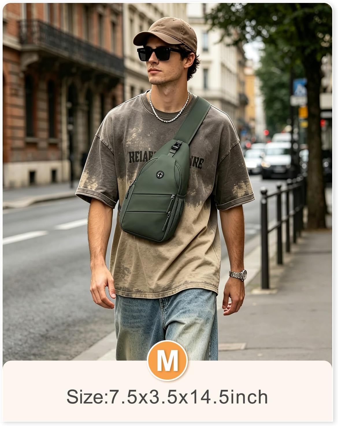 Crossbody Bags for Women Men Trendy Sling Bag Backpack Casual Chest Bag with Convertible Shoulder Strap