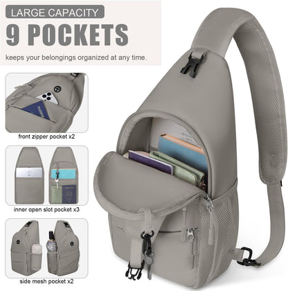 Crossbody Bags for Women Men Trendy Sling Bag Backpack Casual Chest Bag with Convertible Shoulder Strap