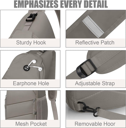 Crossbody Bags for Women Men Trendy Sling Bag Backpack Casual Chest Bag with Convertible Shoulder Strap
